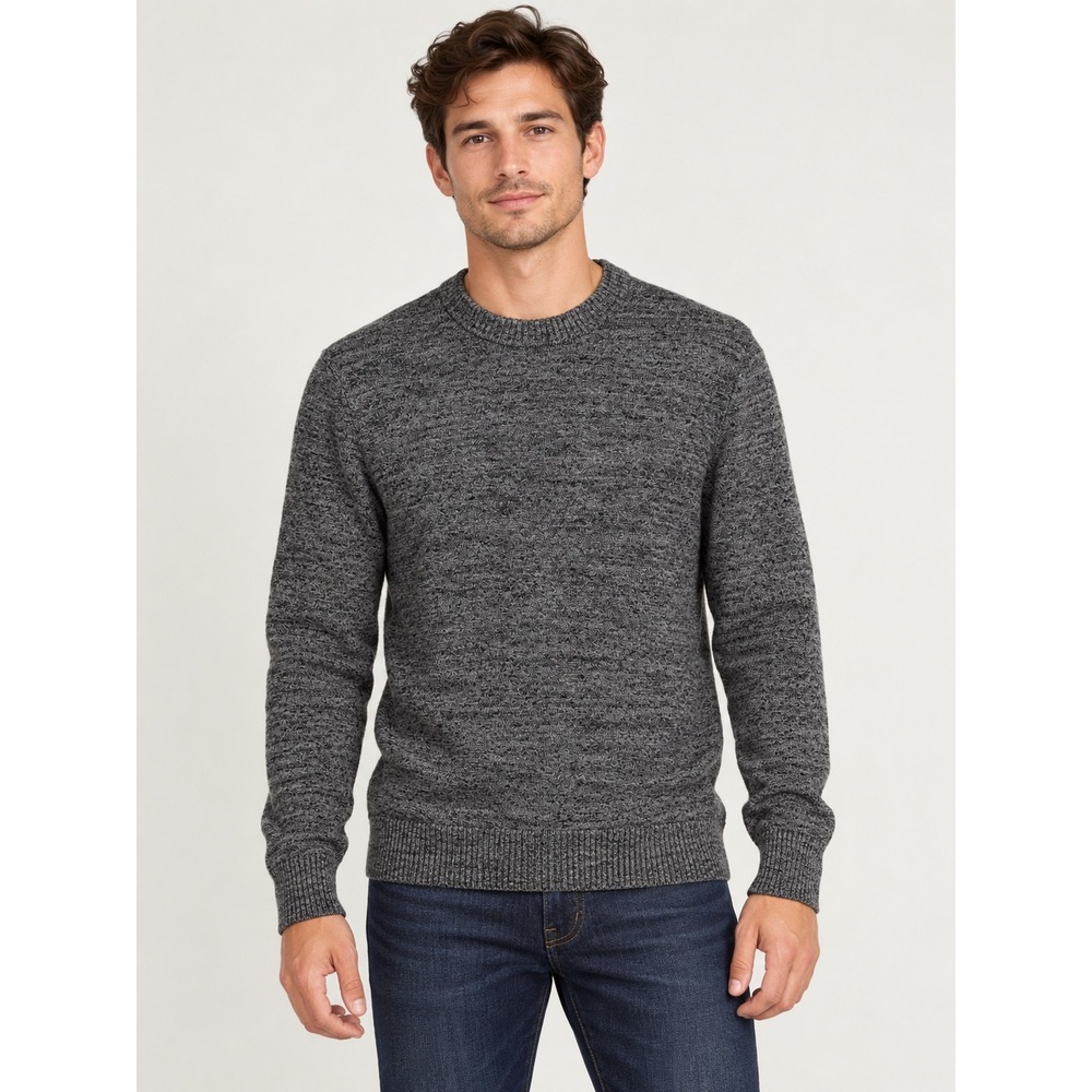 Gap Mens Gray Marl Knit Crewneck Sweater Long Sleeve Cotton Blend Size S NEW